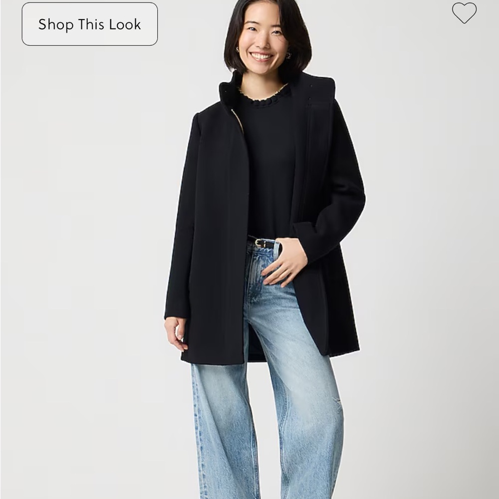 Petite city coat with button neck— Women